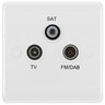 BG 867 Moulded Round Edge | White | 3 Gang Triplex TV FM and SAT Socket by British General (BG-867)