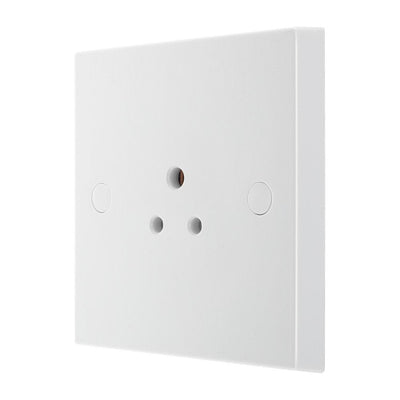 BG 928 Moulded Square Edge | White | 1 Gang 2A Unswitched Round Pin Socket by British General (BG-928)