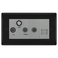 BG Nexus Matt Black TV/FM/SAT + Return & 1 Gang Tel - Screened Triplex Socket NFB68G
