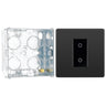 BG Evolve Black Chrome Single Master Touch Dimmer Switch PCDBCTDM1B with 35mm Steel Back Box by British General