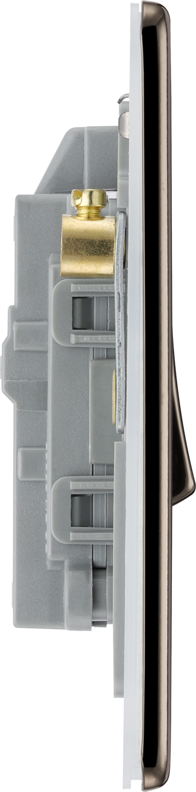 BG FBN31 Nexus Screwless Flat-Plate Single Switch Black Nickel Neon 2 Way 20A