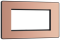 BG Evolve PCDCPEMR4B Polished Copper 4 Euro Module Front Plate - Black Insert