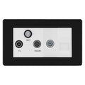 BG Screwless Matt Black TV/FM/SAT + Return & 1 Gang Tel - Screened Triplex Socket FFB68W