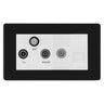 BG Screwless Matt Black TV/FM/SAT + Return & 1 Gang Tel - Screened Triplex Socket FFB68W by British General (BG-FFB68W)
