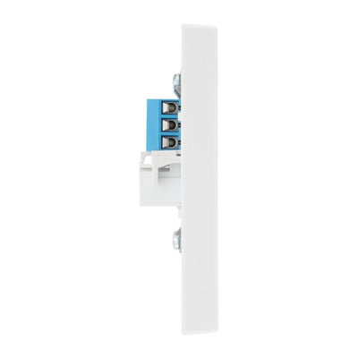 BG 9BTS/1 Moulded Square Edge | White | 1 Gang Screw Terminal Secondary Telephone Sock by British General (BG-9BTS/1)