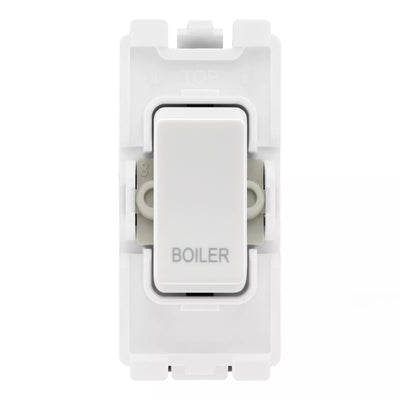 BG RRBLW White 20A DP Appliance Grid Switch Labelled Boiler by British General (BG-RRBLW+R30)