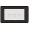 BG Screwless Black Nickel 3 Gang IDC Secondary Telephone Socket - White Insert by British General (BG-FBNBTS3W)