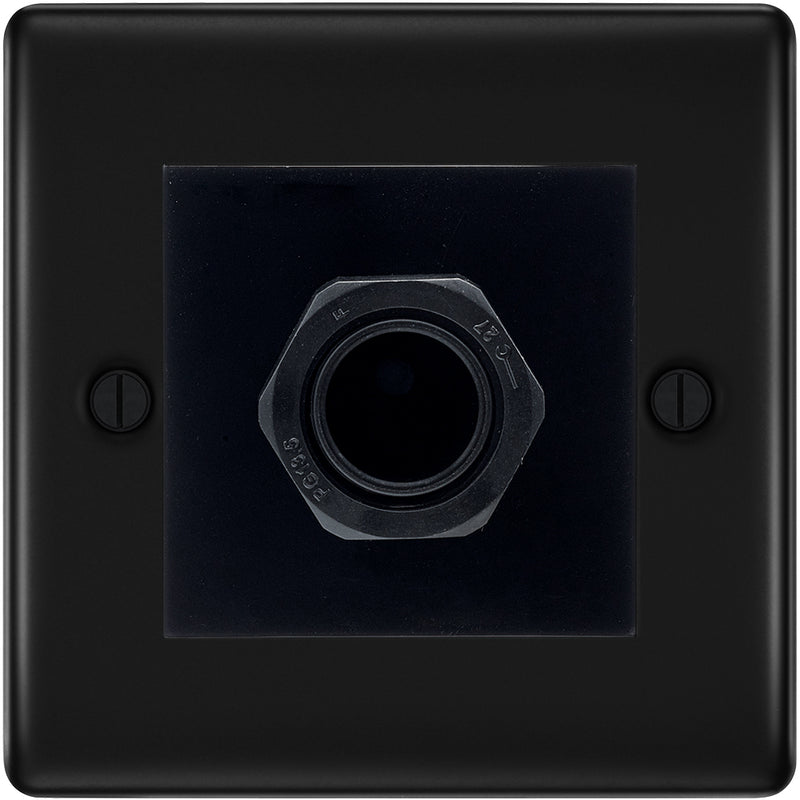 BG Nexus Matt Black 45A Flex Outlet Euro Module | Black Insert