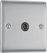 BG NBS60 Nexus Metal Brushed Steel 1 Gang Co-Axial Socket by British General (BG-NBS60-Shopify-SA_1)
