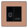 BG Evolve Polished Copper TV Aerial & Secondary Telephone Socket - Black Insert by British General