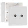 BG Electrical Double Isolated Co-Axial TV Socket White & 50mm Pattress Back Box by British General (BG-863+877)