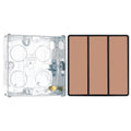BG Evolve Polished Copper 2 Way Triple Edge to Edge Rocker Switch PCDCP43EB with 25mm Steel Back Box