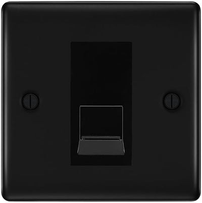 BG Nexus Matt Black Single RJ11 Telephone Socket NFBRJ111 - Black Insert by British General (BG-NFBRJ111B)