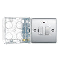 BG Nexus Polished Chrome 13A Neon Switched Fused Connection Unit NPC52 with 35mm Steel Back Box