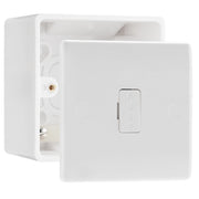 BG Nexus 13A Unswitched Fused Connection Unit White & 50mm Pattress Back Box by British General (BG-854+877)