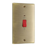 BG NAB72 Nexus Metal | Antique Brass | 2 Gang Double Plate 45A 2 Pole Neon Cooker Switch