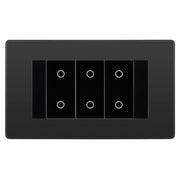 BG Evolve Black Chrome Screwless Triple Secondary Touch Dimmer Switch PCDBCTDS3B by British General (BG-PCDBCTDS3B)