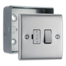 BG Nexus Brushed Steel 13A Switched Fused Connection Unit & Surface Pattress Back Box by British General (BG-NBS50+MC501)