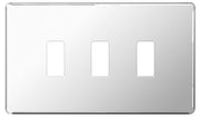 BG Nexus GFPC3 Grid Chrome Screwless 3 Gang Front Plate by British General (BG-GFPC3-1)