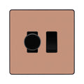 BG Evolve Polished Copper 2 Gang Switch 1x Trailing Edge LED Dimmer 1x Intermediate Grid Switch
