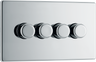 BG Electrical FPC84 Nexus Flatplate Screwless Polished Chrome 4 Gang 200W 2 Way Trailing-Edge Push Dimmer Switch by British General (BG-FPC84-Shopify-SA_1)