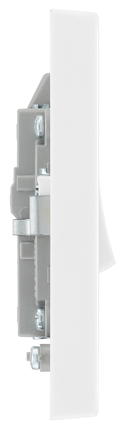 BG 933 Moulded Square Edge | White | 1 Gang 20A DP Switch + Neon + Cable Outlet by British General (BG-933)