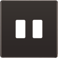 BG RFBN2 Nexus Screwless Grid Black Nickel 2 Module Front Plate