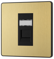 BG Evolve PCDSBRJ451B Satin Brass RJ45 Cat6-Black Insert by British General (BG-PCDSBRJ451B-Shopify-SA_1)