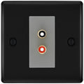BG Nexus Matt Black Euro Module RCA X 2 Outlet NFBRCA2G
