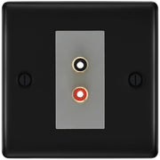 BG Nexus Matt Black Euro Module RCA X 2 Outlet NFBRCA2G by British General (BG-NFBRCA2G)
