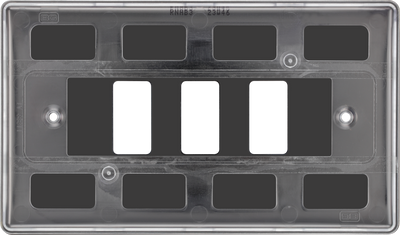 BG RNAB3 Nexus Metal Antique Brass 3 Module Grid Front Plate by British General (BG-RNAB3)
