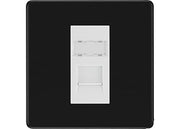 BG Screwless Matt Black Single 1 Gang RJ45 Data Socket FFBRJ451W White Insert by British General (BG-FFBRJ451W)