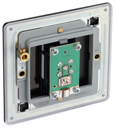 BG Nexus Flatplate Screwless Matt Black Satellite Socket FFB64 by British General (BG-FFB64-1)