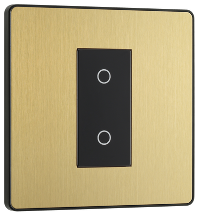 BG Evolve PCDSBTDM1B Satin Brass 1 Gang 200W Dimmer-Black Insert