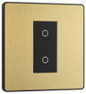 BG Evolve PCDSBTDM1B Satin Brass 1 Gang 200W Dimmer-Black Insert by British General (BG-PCDSBTDM1B-Shopify-SA_1)