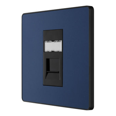 BG Evolve Matt Blue RJ45 Cat6 Single Data Outlet PCDDBRJ451B with 25mm Steel Back Box