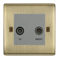 BG Nexus Metal Antique Brass TV & FM Socket NAB66G