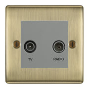 BG Nexus Metal Antique Brass TV & FM Socket NAB66G by British General (BG-NAB66G)