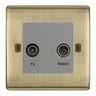 BG Nexus Metal Antique Brass TV & FM Socket NAB66G by British General (BG-NAB66G)