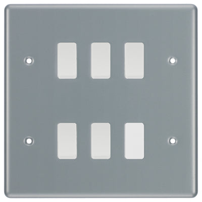 BG Metal Clad 5 Gang Intermediate Light Switch Custom Grid