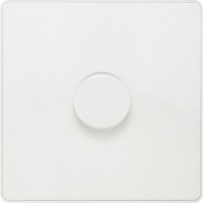 BG PCDCL81W Pearlescent White Evolve 1 Gang 200W Intelligent Trailing Edge Dimmer Switch - White Insert