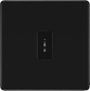 BG Screwless Matt Black 1 Gang 20 Amp Double Pole Secret Key Grid Switch by British General (BG-FFB30KY)