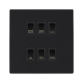 BG Evolve Matt Black Custom Appliance Grid Switch 6 Gang Screwless