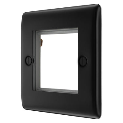 BG Nexus Matt Black 45W USB Wall Socket Euro Module USB-A & C - Black Insert