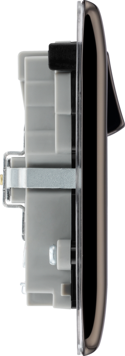 BG NBN22UAC22B Black Nickel Double Socket with USB 22W Type A & Type C USB by British General (BG-NBN22UAC22B)
