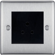 BG Nexus Metal Brushed Steel 5A Unswitched Socket NBS29MB by British General (BG-NBS29MB)
