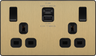 BG Evolve PCDSB22UAC22B 13A Double Switched Socket + USB A+C (22W) - Satin Brass by BG Evolve (BG-PCDSB22UAC22B-Shopify-SA_1)