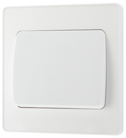 BG PCDCL12WW Pearlescent White Evolve 1 Gang 20A 16AX 2 Way Wide Rocker Light Switch - White Insert by British General (BG-PCDCL12WW-Shopify-SA_1)