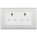 BG Screwless Brushed Steel 4 Gang 13A Unswitched Socket -FBS4GUSSW