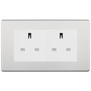 BG Screwless Brushed Steel 4 Gang 13A Unswitched Socket -FBS4GUSSW by British General (BG-FBS4GUSSW)